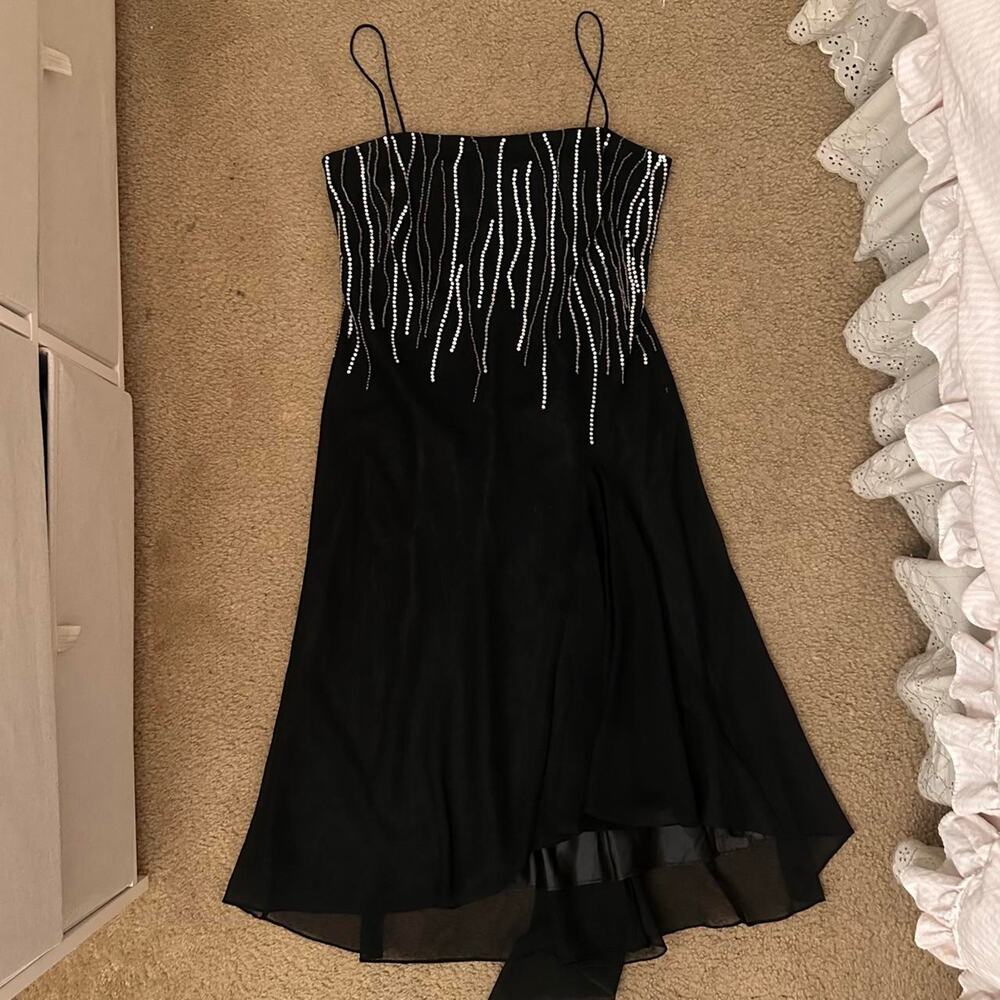 Y2k black beaded dress